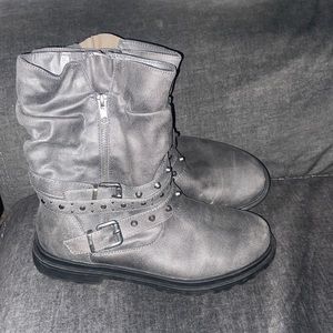 Torrid Gray Moto Boots Worn only a couple of times
